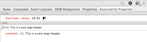 Screenshot of Google Chrome's Accessibility Tools